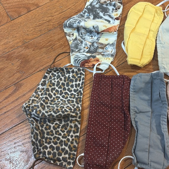 Set of 9 standard size face masks or face coverings- cute colors and theme - Picture 3 of 5